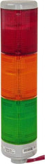 Edwards Signaling - Incandescent Lamp, Amber, Green, Red, Steady, Preassembled Stackable Tower Light Module Unit - 24 VDC, 0.96 Amp, IP54, IP65 Ingress Rating, 3R, 4X NEMA Rated, Pipe Mount - Caliber Tooling