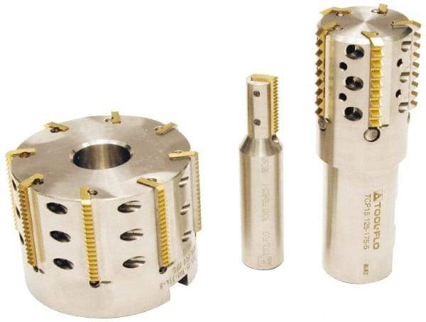 Tool-Flo - 0.969" Cut Diam, 1" Max Depth of Cut, 1" Shank Diam, Internal/External Indexable Thread Mill - Insert Style TI 1N, 2 Inserts, Toolholder Style TCP, 4-1/2" OAL - Caliber Tooling