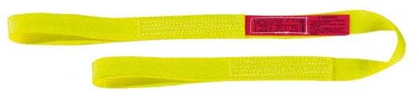 Lift-All - 20' Long x 1" Wide, 1,600 Lb Vertical Capacity, 1 Ply, Nylon Web Sling - 1,250 Lb Choker Capacity, Yellow - Caliber Tooling