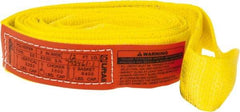 Lift-All - 12' Long x 2" Wide, 3,200 Lb Vertical Capacity, 1 Ply, Polyester Web Sling - 2,500 Lb Choker Capacity, Yellow - Caliber Tooling