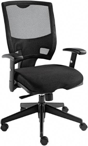 ALERA - 28-3/4" High Office/Managerial/Executive Chair - 18" Wide x 18" Deep, Mesh Seat, Black - Caliber Tooling