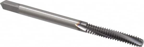 OSG - #6-32 UNC 3 Flute 2B Modified Bottoming Spiral Flute Tap - Powdered Metal, TiCN Finish, 2" OAL, Right Hand Flute, Right Hand Thread, H3, Series EXOTAP VC-10TI - Caliber Tooling