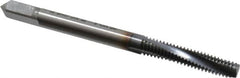 OSG - #8-32 UNC 3 Flute 2B Modified Bottoming Spiral Flute Tap - Powdered Metal, TiCN Finish, 2-1/8" OAL, Right Hand Flute, Right Hand Thread, H3, Series EXOTAP VC-10TI - Caliber Tooling