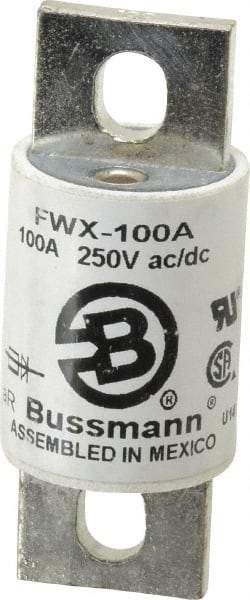 Cooper Bussmann - 250 VAC/VDC, 100 Amp, Fast-Acting Semiconductor/High Speed Fuse - Stud Mount Mount, 3-1/8" OAL, 200 (RMS), 50 at DC kA Rating, 1-7/32" Diam - Caliber Tooling