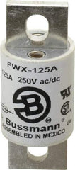 Cooper Bussmann - 250 VAC/VDC, 125 Amp, Fast-Acting Semiconductor/High Speed Fuse - Stud Mount Mount, 3-1/8" OAL, 200 (RMS), 50 at DC kA Rating, 1-7/32" Diam - Caliber Tooling