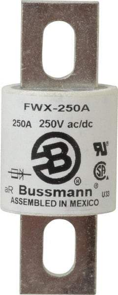 Cooper Bussmann - 250 VAC/VDC, 250 Amp, Fast-Acting Semiconductor/High Speed Fuse - Stud Mount Mount, 3-27/32" OAL, 200 (RMS), 50 at DC kA Rating, 1-1/2" Diam - Caliber Tooling