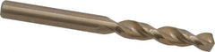 Cleveland - 7/32" 135° Parabolic Flute Cobalt Screw Machine Drill Bit - Oxide/Gold Finish, Right Hand Cut, 1-1/4" Flute Length, 2-3/8" OAL, Split Point, Straight Shank - Caliber Tooling