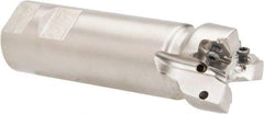 Seco - 1-1/2" Cut Diam, 0.295" Max Depth of Cut, 1-1/4" Shank Diam, 4-1/2" OAL, Indexable Square Shoulder End Mill - XNEX 0806.. Inserts, Weldon Shank, 90° Lead Angle, Through Coolant - Caliber Tooling