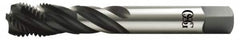 OSG - 2-1/2 - 8 UNS 6 Flute 2B Modified Bottoming Spiral Flute Tap - Vanadium High Speed Steel, Oxide Finish, 275mm OAL, Right Hand Flute, Right Hand Thread, Series 13015 - Caliber Tooling