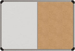 UNIVERSAL - 24" Wide x 18" High Dry Erase Combination Cork Bulletin Board - Melamine, Natural & White - Caliber Tooling