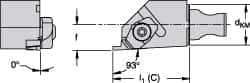 Kennametal - NS Insert, 0.787" Head Length, Modular Grooving Cutting Unit Head - Left Hand Cut, System Size KM12, Series Micro Top Notch - Caliber Tooling