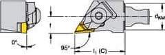 Kennametal - Right Hand Cut, Size KM16, NKL Insert Compatiblity, Modular Turning & Profiling Cutting Unit Head - 10mm Ctr to Cutting Edge, 30mm Head Length, Through Coolant, Series Micro Top Notch - Caliber Tooling