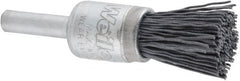 Weiler - 320 Grit, 1/2" Brush Diam, Crimped, End Brush - Extra Fine Grade, 1/4" Diam Shank, 10,000 Max RPM - Caliber Tooling