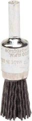 Weiler - 120 Grit, 1/2" Brush Diam, Crimped, End Brush - Fine Grade, 1/4" Diam Shank, 10,000 Max RPM - Caliber Tooling