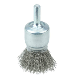 Weiler - End Brushes; Brush Diameter (Inch): 3/4 ; Fill Material: Stainless Steel ; Filament/Wire Diameter Range (Decimal Inch): 0.0201 and Above ; Filament/Wire Diameter (Decimal Inch): 0.0060 ; Wire Type: Crimped Wire ; Bridled: No - Exact Industrial Supply