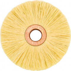 Weiler - 3" OD, 1/2" Arbor Hole, Natural Fiber Wheel Brush - 1/2" Face Width, 1" Trim Length, 20,000 RPM - Caliber Tooling