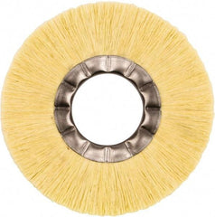 Weiler - 6" OD, 2" Arbor Hole, Natural Fiber Wheel Brush - 5/8" Face Width, 1-1/2" Trim Length, 6,000 RPM - Caliber Tooling