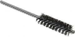 Weiler - 5/8" Diam Helical Steel Tube Brush - Double Spiral, 0.008" Filament Diam, 2" Brush Length, 5" OAL, 7/32" Diam Shank - Caliber Tooling