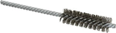 Weiler - 5/8" Diam Helical Stainless Steel Tube Brush - Double Spiral, 0.005" Filament Diam, 2" Brush Length, 5" OAL, 7/32" Diam Shank - Caliber Tooling