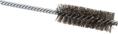 Weiler - 7/8" Diam Helical Stainless Steel Tube Brush - Double Spiral, 0.006" Filament Diam, 2-1/2" Brush Length, 5-1/2" OAL, 1/4" Diam Shank - Caliber Tooling