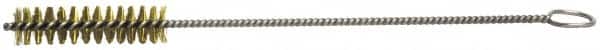 Weiler - 1" Long x 1/8" Diam Stainless Steel Hand Tube Brush - Single Spiral, 6" OAL, 0.003" Wire Diam, 3/32" Shank Diam - Caliber Tooling