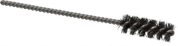 Weiler - 3/8" Diam Helical Steel Tube Brush - 0.006" Filament Diam, 1" Brush Length, 3-1/2" OAL, 1/8" Diam Stainless Steel Shank - Caliber Tooling