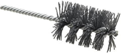 Weiler - 1-3/4" Diam Helical Nylon Tube Brush - Single Spiral, 0.035" Filament Diam, 2-1/2" Brush Length, 5-1/2" OAL, 1/4" Diam Shank - Caliber Tooling