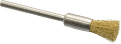 Weiler - 1/4" Brush Diam, Crimped, End Brush - 1/8" Diam Shank, 37,000 Max RPM - Caliber Tooling