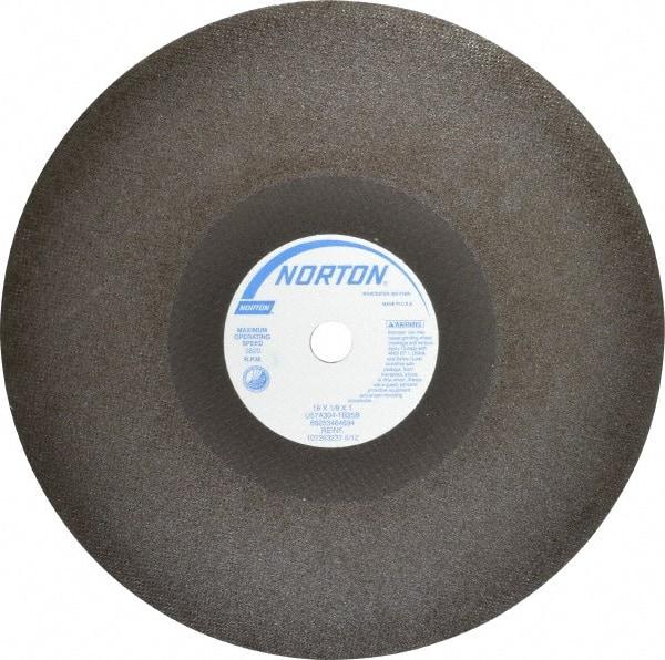 Norton - 16" 30 Grit Aluminum Oxide Cutoff Wheel - 1/8" Thick, 1" Arbor, 3,820 Max RPM, Use with Stationary Tools - Caliber Tooling