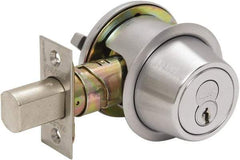 Falcon - Less Cylinder - SFIC Keying, Single Cylinder Deadbolt - Satin Chrome Coated, Steel - Caliber Tooling