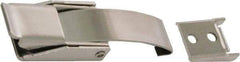 Made in USA - 3.3" Long x 7/8" Wide x 9/16" High, Draw Latch - Stainless Steel, with Passivate Finish - Caliber Tooling