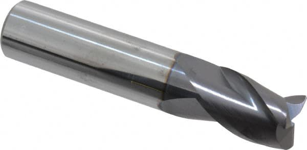 ProMax - 1/2", 3 Flute, Single End, Solid Carbide, 0.02" Corner Radius End Mill - 2-1/2" OAL, 35° Helix, Right Hand Flute, 5/8" LOC, Right Hand Cut - Caliber Tooling