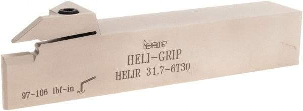 Iscar - External Thread, 0.236" Min Groove Width, 7" OAL, Right Hand Indexable Grooving Cutoff Toolholder - 0.205 Seat Size, 1-1/4" Shank Height x 1-1/4" Shank Width, DG../GRIP/HGN 300. Insert Style, HELI Toolholder Style, Series Heli-Grip - Caliber Tooling