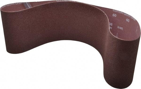 Norton - 6" Wide x 48" OAL, 60 Grit, Aluminum Oxide Abrasive Belt - Aluminum Oxide, Medium, Coated - Caliber Tooling