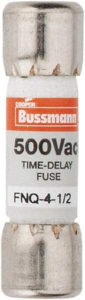 Cooper Bussmann - 500 VAC, 4.5 Amp, Time Delay General Purpose Fuse - Fuse Holder Mount, 1-1/2" OAL, 10 at AC kA Rating, 13/32" Diam - Caliber Tooling