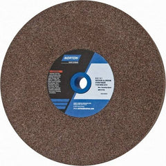 Norton - 60/80 Grit Aluminum Oxide Bench & Pedestal Grinding Wheel - 8" Diam x 1" Hole x 1" Thick, 3600 Max RPM, Medium Grade - Caliber Tooling