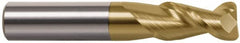 Accupro - 1/4" Diam 2 Flute Solid Carbide 0.015" Corner Radius End Mill - Caliber Tooling