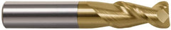 Accupro - 1/4", 2 Flute, Single End, Solid Carbide, 0.06" Corner Radius End Mill - 2-1/2" OAL, 45° Helix, Right Hand Flute, 3/8" LOC, Right Hand Cut - Caliber Tooling