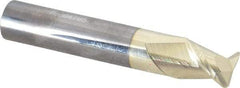 Accupro - 1/2", 2 Flute, Single End, Solid Carbide, 0.06" Corner Radius End Mill - 3" OAL, 45° Helix, Right Hand Flute, 5/8" LOC, Right Hand Cut - Caliber Tooling