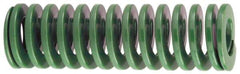 Dayton Lamina - 1-1/4" Hole Diam, 5/8" Rod Diam, 12" Free Length, Green Die Spring - 5.9 Lb Max Deflection, 4.8" Max Deflection, Light Duty, Chromium Vanadium Steel - Caliber Tooling