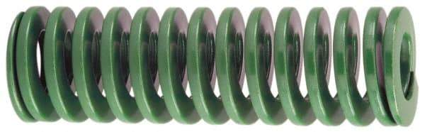 Dayton Lamina - 2-1/2" Hole Diam, 1-1/2" Rod Diam, 3-1/2" Free Length, Green Die Spring - 89.9 Lb Max Deflection, 1.4" Max Deflection, Light Duty, Chromium Vanadium Steel - Caliber Tooling