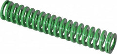 Dayton Lamina - 3/8" Hole Diam, 3/16" Rod Diam, 2" Free Length, Green Die Spring - 3.06 Lb Max Deflection, 0.8" Max Deflection, Light Duty, Chromium Vanadium Steel - Caliber Tooling