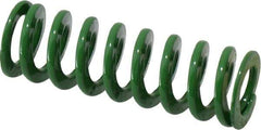 Dayton Lamina - 1/2" Hole Diam, 9/32" Rod Diam, 1-1/2" Free Length, Green Die Spring - 7.8 Lb Max Deflection, 0.6" Max Deflection, Light Duty, Chromium Vanadium Steel - Caliber Tooling