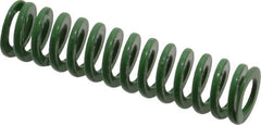 Dayton Lamina - 5/8" Hole Diam, 11/32" Rod Diam, 2-1/2" Free Length, Green Die Spring - 7.2 Lb Max Deflection, 1.01" Max Deflection, Light Duty, Chromium Vanadium Steel - Caliber Tooling