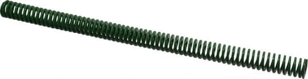 Dayton Lamina - 3/4" Hole Diam, 3/8" Rod Diam, 12" Free Length, Green Die Spring - 2.16 Lb Max Deflection, 4.8" Max Deflection, Light Duty, Chromium Vanadium Steel - Caliber Tooling