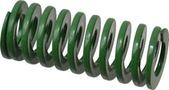 Dayton Lamina - 1-1/4" Hole Diam, 5/8" Rod Diam, 3" Free Length, Green Die Spring - 26.3 Lb Max Deflection, 1.2" Max Deflection, Light Duty, Chromium Vanadium Steel - Caliber Tooling