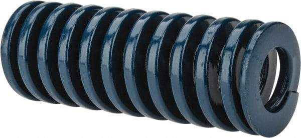 Dayton Lamina - 1-1/2" Hole Diam, 3/4" Rod Diam, 4" Free Length, Blue Die Spring - 43.4 Lb Max Deflection, 1.51" Max Deflection, Medium Duty, Chromium Vanadium Steel - Caliber Tooling