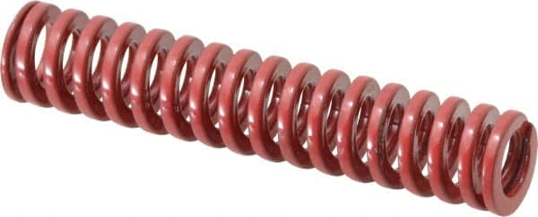 Dayton Lamina - 1/2" Hole Diam, 9/32" Rod Diam, 2-1/2" Free Length, Red Die Spring - 8.7 Lb Max Deflection, 0.76" Max Deflection, Heavy Duty, Chromium Vanadium Steel - Caliber Tooling