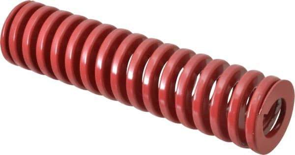 Dayton Lamina - 2" Hole Diam, 1" Rod Diam, 8" Free Length, Red Die Spring - 65.3 Lb Max Deflection, 2.4" Max Deflection, Heavy Duty, Chromium Vanadium Steel - Caliber Tooling