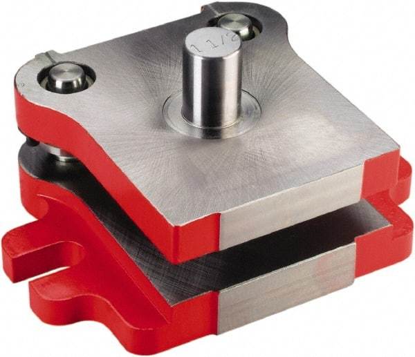 Anchor Danly - 5" Guide Post Length, 1-1/2" Die Holder Thickness, 9-5/8" Radius, Back Post Steel Die Set - 12-1/4" Overall Width x 9-5/16" Overall Depth - Caliber Tooling